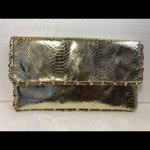 NWOT Nicki Minaj Golden Removable Strap Clutch